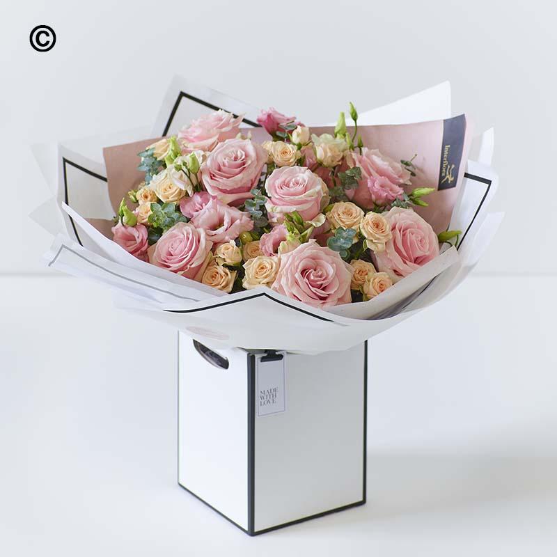 Elegant Pastel Rose Bouquet in Gift Box