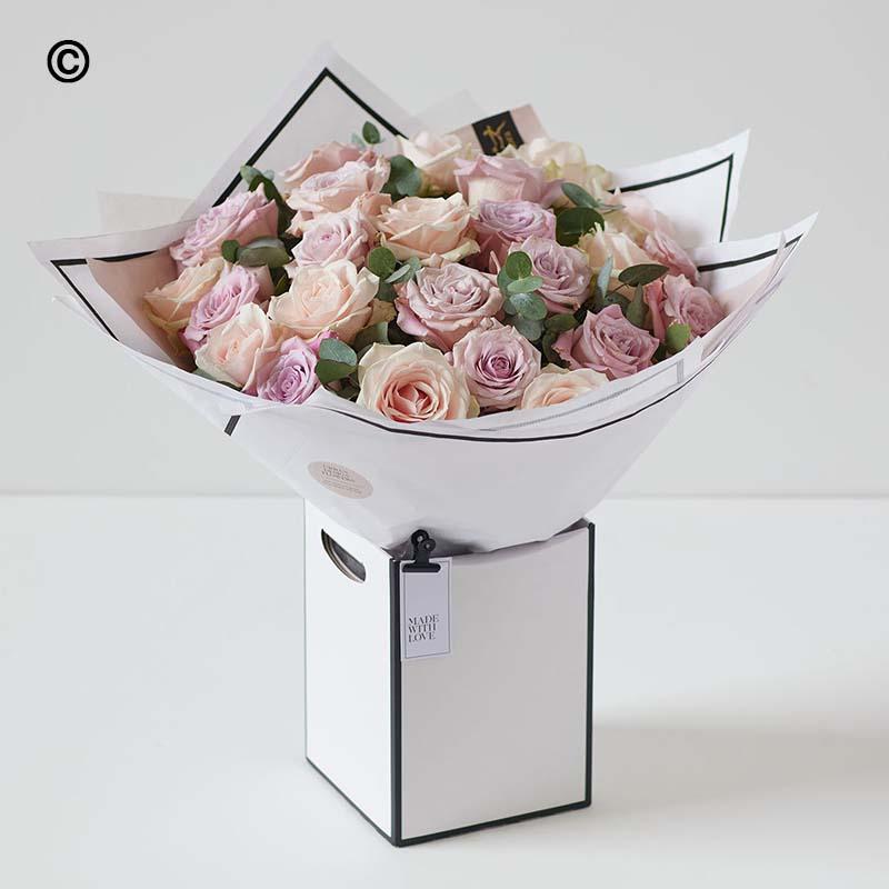 Elegant Pink Rose & Hydrangea Bouquet in Gift Box