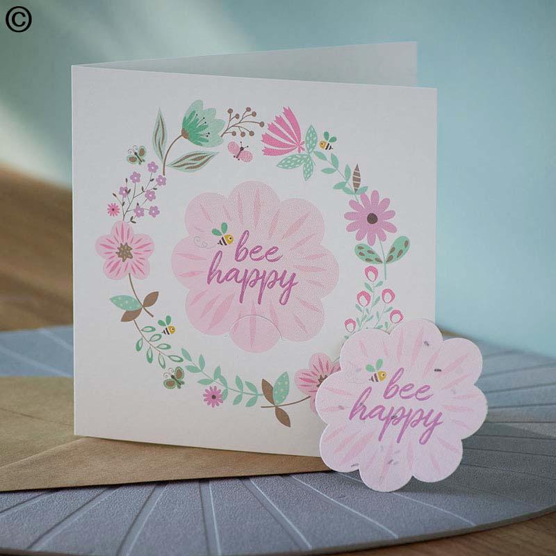 Bee Happy Seeded Greetings Card
