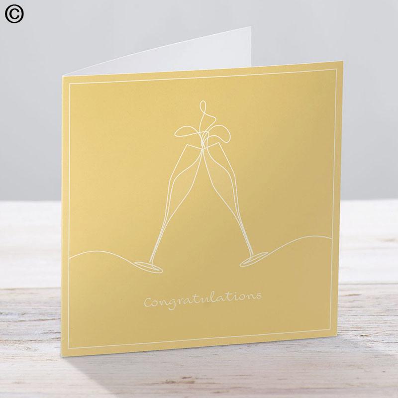 Champagne Congratulations Greeting Card - Elegant Celebration Card