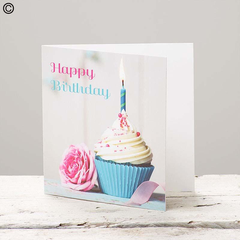Happy Birthday Candle Cupcake Greeting Card
