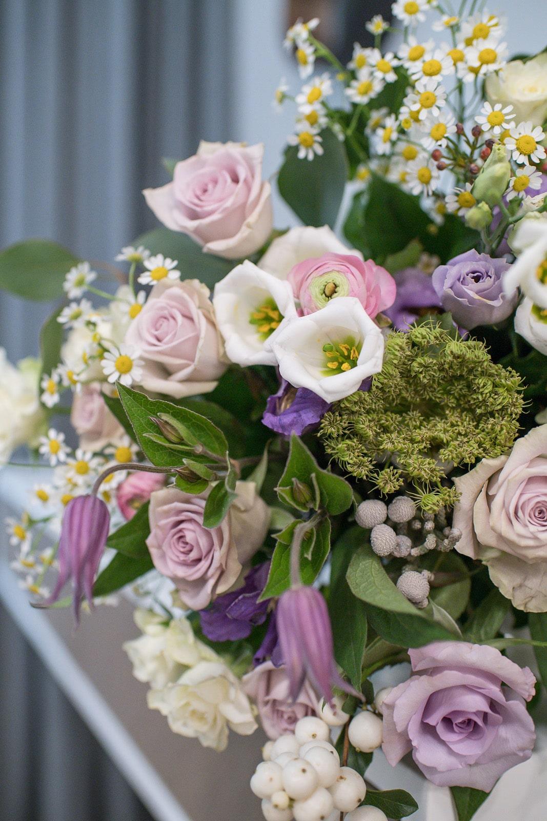 Sophisticated Pink, Lilac & Purple Rose and Lisianthus Bouquet