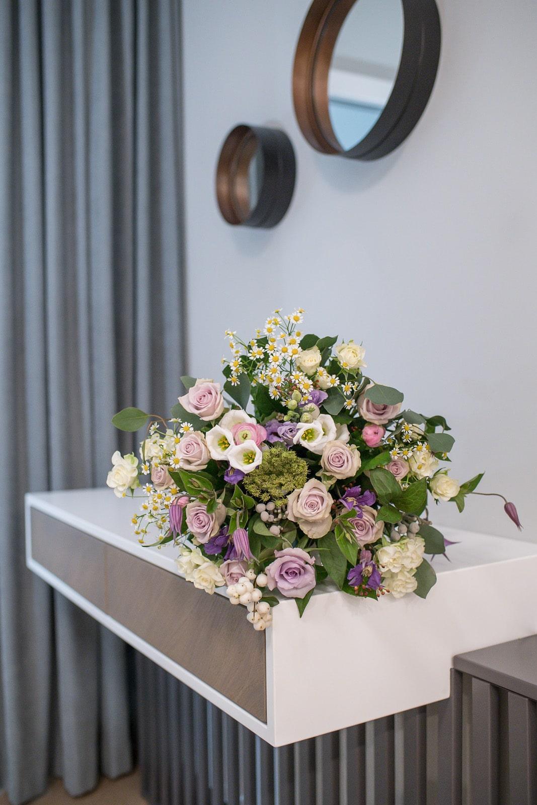 Sophisticated Pink, Lilac & Purple Rose and Lisianthus Bouquet