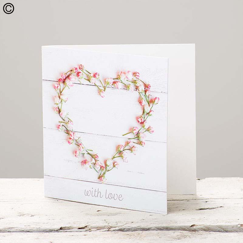 With Love Flower Heart Greeting Card